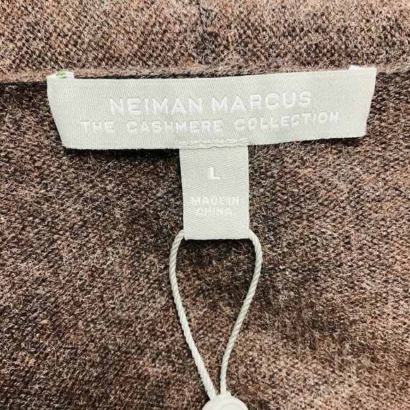 NEIMAN MARCUS THE CASHMERE COLLECTION BROWN CASHMERE KNIT CARDIGAN SWEATER - Picture 4 of 4